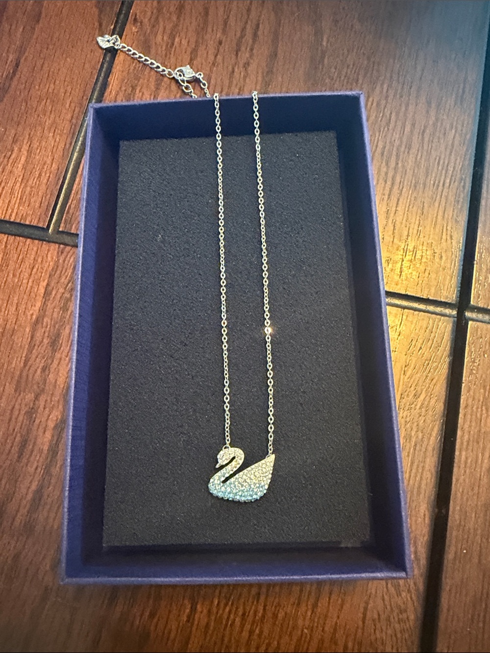 Swarovski Silver Swan Crystal Pendant Necklace